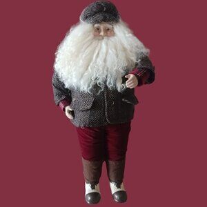 Vtg  golfing santa with golf bag christmas decor